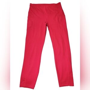 Yogalicious Lux Red High Rise Pocket Leggings Size Large